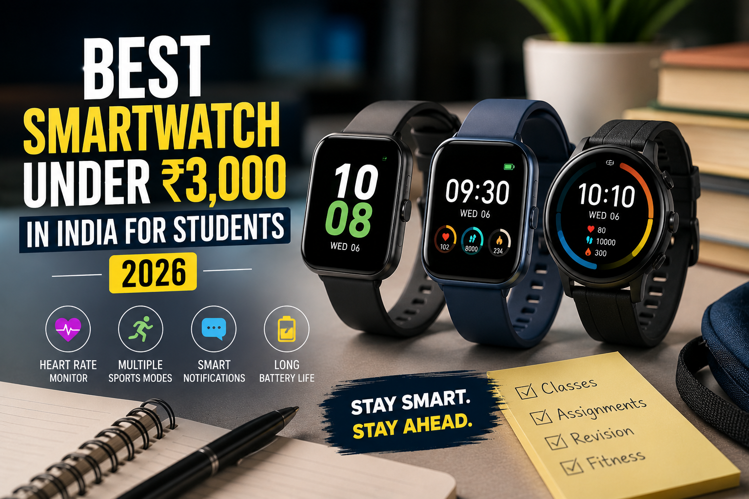 Best Smartwatch Under ₹3,000 in India for Students (2026)