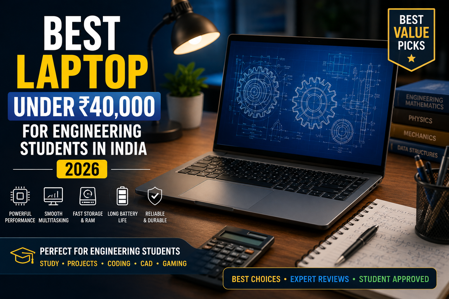 Best Laptop Under ₹40,000 for Engineering Students in India (2026)